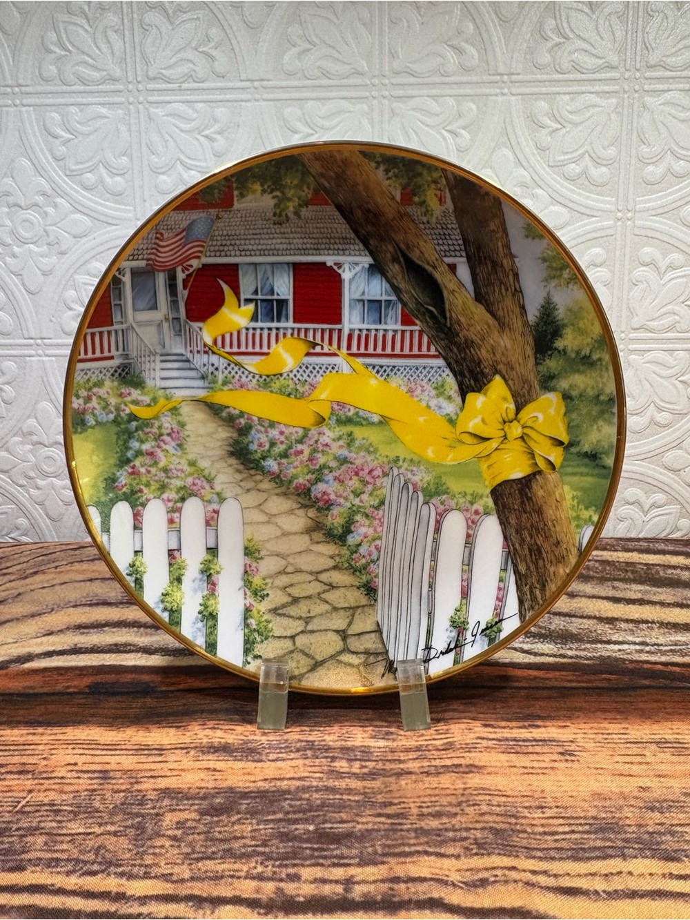 Vintage Decorative Yellow Ribbon “Homecoming” Commemorative Plate -Franklin Mint